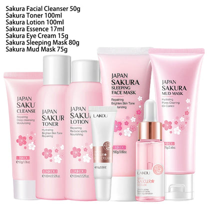 Sakura 9-in-1 Skincare Set Cleanser & Cream Kit