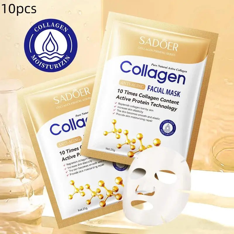 Collagen Face Masks – 10Pcs Hydrating Set