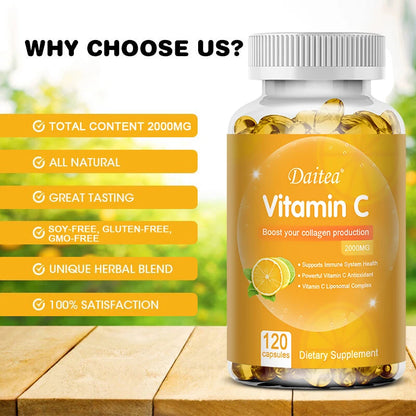 Vitamin C 2000mg Capsules Skin & Immune Support