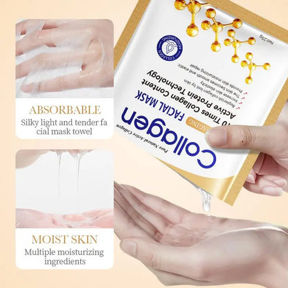 Collagen Face Masks – 10Pcs Hydrating Set